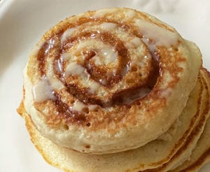 Glazed Cinnamon Roll Pancakes