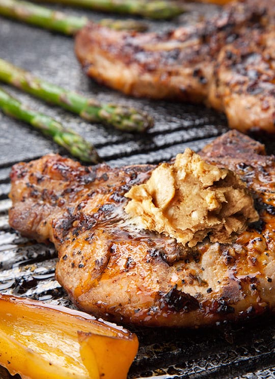 Grilled Porkchops with Maple Butter