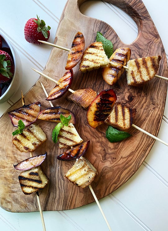 Grilled Poundcake and Peach Kabobs