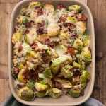 Cheesy Bacon Brussel Sprout Bake